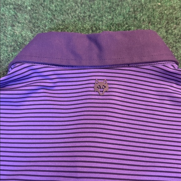 Greyson Performance Polo (Navy Blue & Purple Stripes / Size Large) - Picture 7 of 7